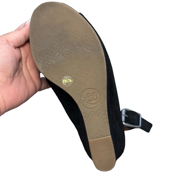 Lucky Brand Black Peep-Toe "Jemadine" Suede Wedge
Women’s 6 M - Picture 6 of 8